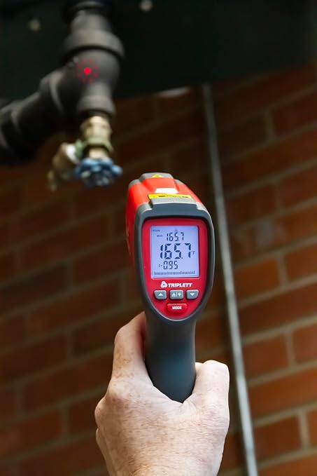 Triplett IRT500 20:1 Non-Contact IR Thermometer with Type K, Circular Laser, and High/Low Temp Alarm, -58 to 1832°F (-50 to 1000°C)