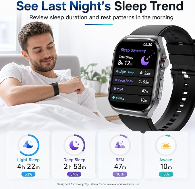 Advanced Smart Watch for Men Women - 2.04" HD Health Smart Watches with Answer/Make Call, 24H Heart Rate Monitor Smartwatch for iOS/Android