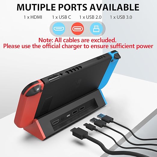 SIWIQU TV Dock Station for Nintendo Switch/Switch OLED, Portable TV Docking Station Replacement with 4K HDMI Adapter/Type C Port/USB Port for Official Nintendo Switch (for Switch/OLED)
