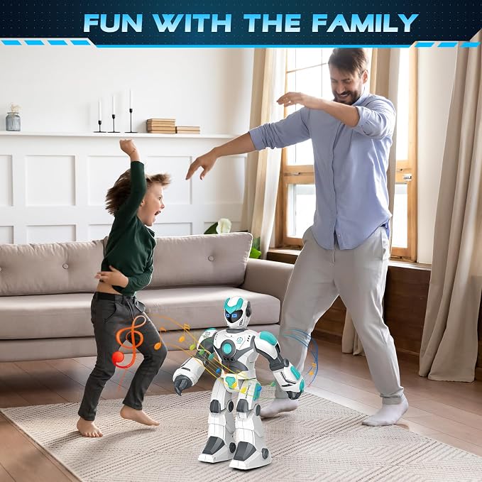 VATOS Remote Control Robot for Kids Extra Large, 15.4" Programmable RC Robot Toy with Sing Dance, Gesture Sensing & Voice Control Rechargeable Smart Toy for Boys Girls Toddler 3 4 5 6 8+