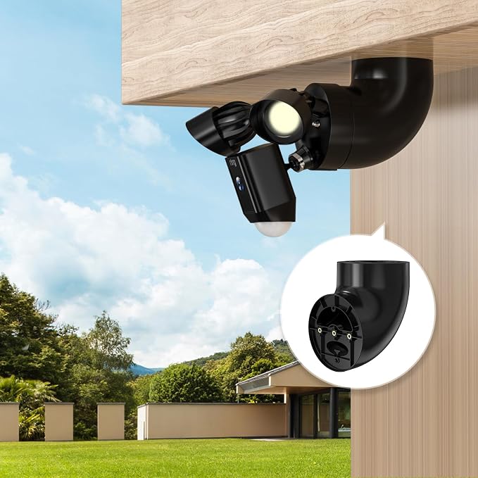 EDUP Love® Ring Camera Eave Mount for Ring Floodlight Cam Wired Plus/Pro | Fits for Ring Floodlight Cam Wired Pro & Ring Floodlight Cam Wired Plus & Blink Wired Floodlight Camera, Black