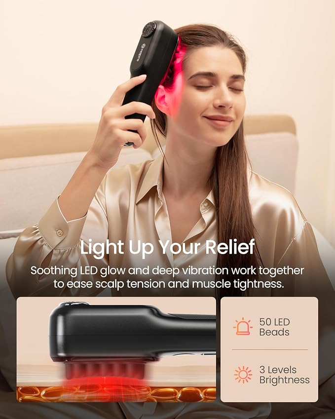 NAPRE Electric Scalp Massager,Head & Hair Massager Scalp Stress Relax,Cordless Handheld Muscle Massager with Horizontal Vibration for Face,Neck,Shoulder & Body,with Charging Dock