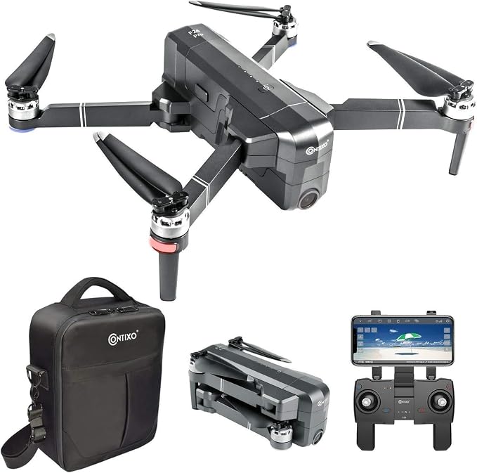Contixo F24 Pro 4K UHD Foldable Drone – 30 Min Flight Time, Brushless Motors, Advanced GPS Navigation, Intelligent Flight Modes, Wi-Fi FPV, Auto Return to Home, Optical Flow Positioning