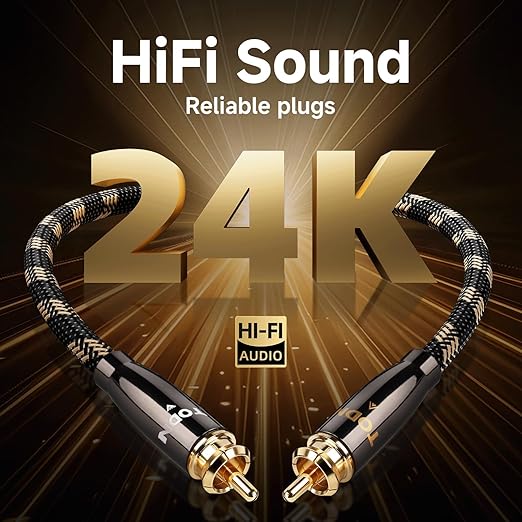 TODN RCA to 3.5mm Audio Cable for Audiophile with Upgraded OCC-Core, Dual Shielded Aux to RCA Cable for Smartphone/Tablets to Speaker/Amps (3ft/1m)