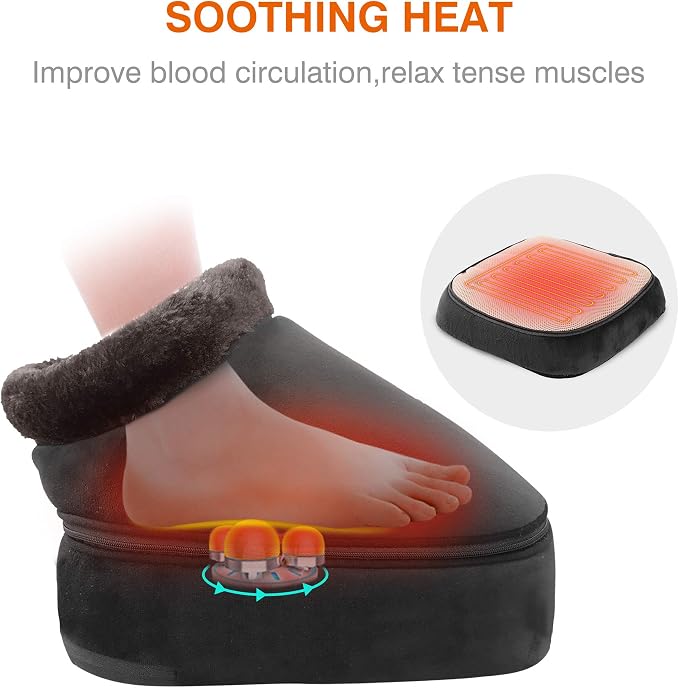 Snailax Shiatsu Foot and Back Massager with Heat - Kneading Feet Massager Machine with Heating Pad, Back Massage Cushion or Foot Warmer,Massagers for Back,Leg,Foot Pain Relief