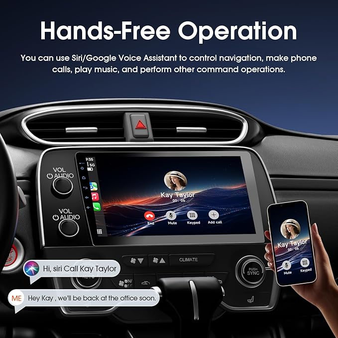 Haudio 10.1" Wireless Double Din Car Stereo with Bluetooth, Wireless CarPlay and Android Auto, Backup Camera, GPS Navigation, Free APK Download and Deletion, FM, Voice Control, Mirror Link