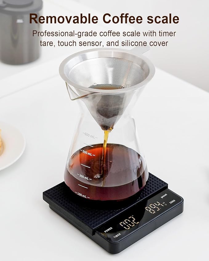 MOKKOM Electric Conical Burr Coffee Grinder with Removable Coffee Scale, Anti-static Coffee Bean Grinder, 31 Grind Settings and Precision Timer for Espresso Pour Over, French Press Stainless Steel