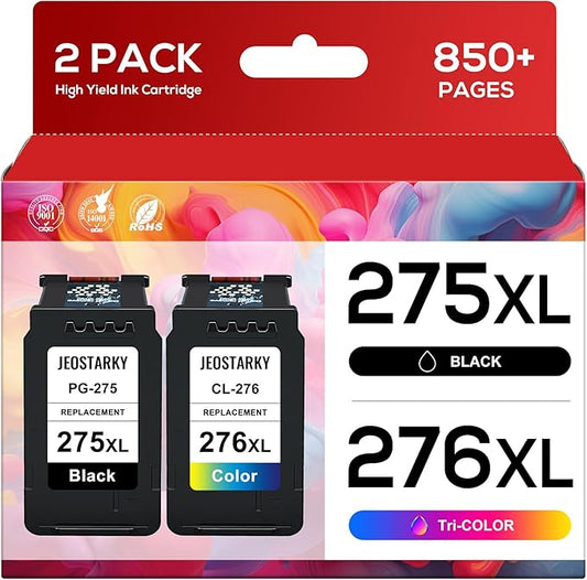 PG-275XL CL-276XL Replacement for Canon 275 and 276 Ink Cartridges for Canon Ink 275 and 276 275XL 276XL Combo Pack Compatible for Canon PIXMA TS3722 TR4720 TR4700 TR4722 TS3522 TS3500 TS3720 Printer