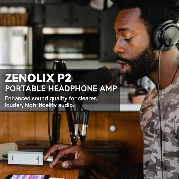 P2 Portable in Ear Monitor Amplifier, Headphone Amp with XLR/TRS Inputs 3.5mm Output, Headphone Amplifier with Durable Belt Clip, Stereo/Mono Switch for Drummers, Guitar, Keyboardists