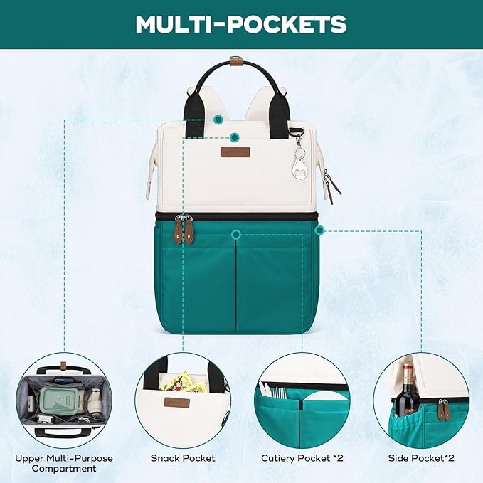 Maelstrom Cooler Backpack, 36 Cans Insulated Backpack Cooler, Soft Leakproof Double Deck Cooler Bag, Lightweight Lunch Backpack for Men & Women,Perfect for Beach Travel, Camping & Work