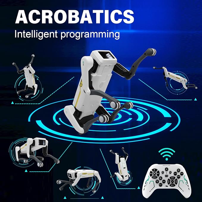 jaming Smart Robot Dog,2.4Ghz Remote Control Robot Dog Toy,AI Voice Control Connect to Cell Phone Bluetooth，APP Programming,Will Dance,Interactive,Ideas Gift
