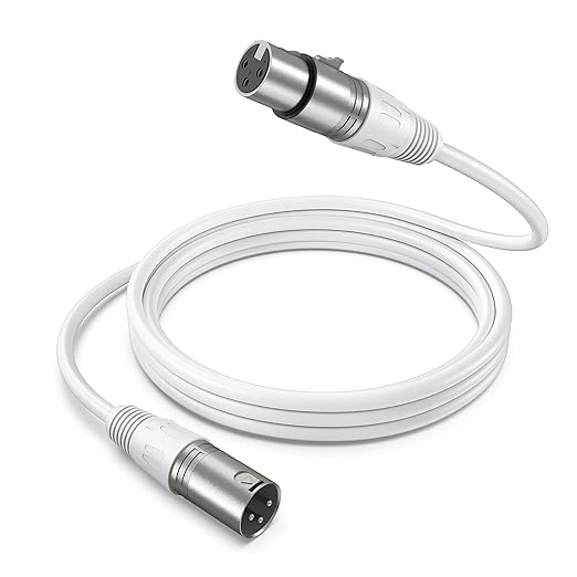 FIFINE XLR Cable, 5.9ft Balanced 3-Pin Microphone Cable for Home Studio Recording,Male to Female XLR Cord for Microphone,Aduio Interface,Streaming-L9CW