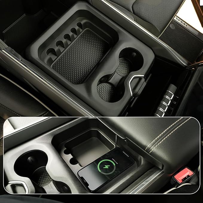 Xipoo Wireless Charger Compatible with 2019-2024 Dodge Ram Magnetic Fast Charging Wireless Charging Tray Pad Replacement for 2019-2024 Dodge Ram Accessories (Magnetic Style)