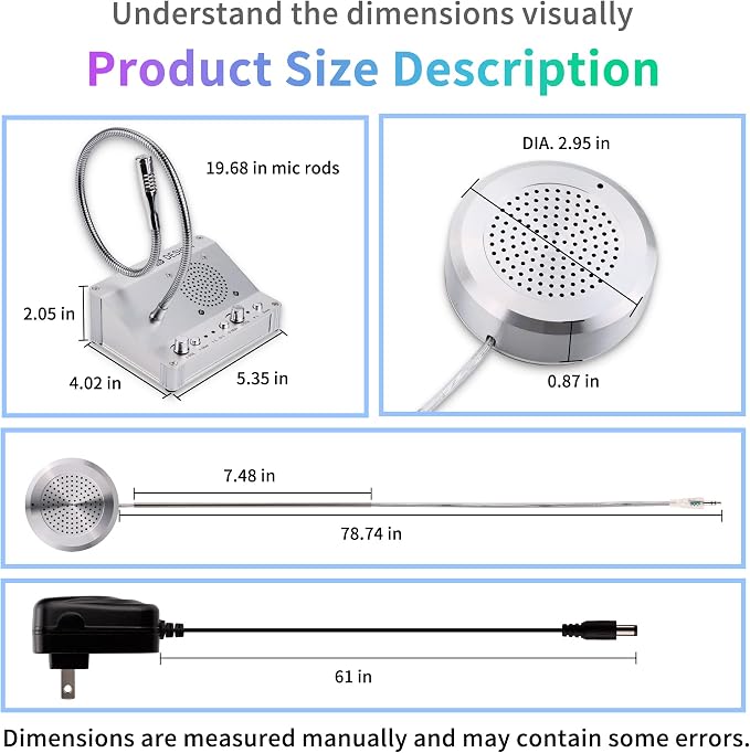 DESHUN Window intercom, Window Speakers, Dual-Way Window Counter intercom Microphone, for The Business/Bank/Office/Hospital/Station/Catering/Ticket Window to Provide Communication Solutions