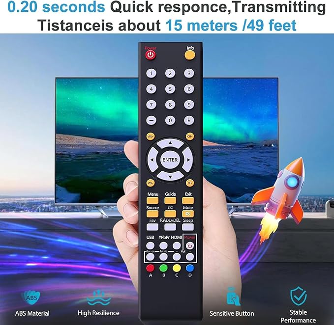 Universal TV Remote Control Compatible with All Sceptre TV Remote LED LCD HDTV