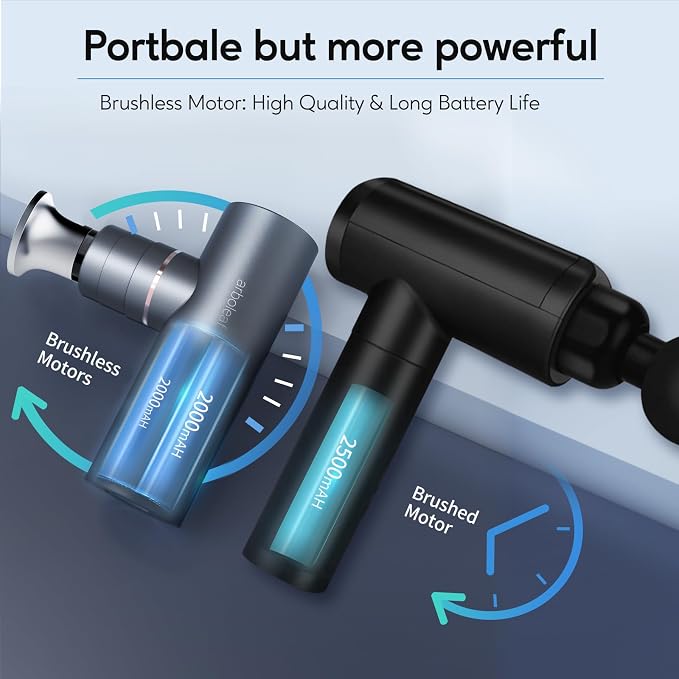 arboleaf Massage Gun Deep Tissue with Metal Head, Full-Metal Electric Portable Hand Held Massager Gun with Case for Back, Body Sore Muscles, Pain Relief, Office, Home, Athletes