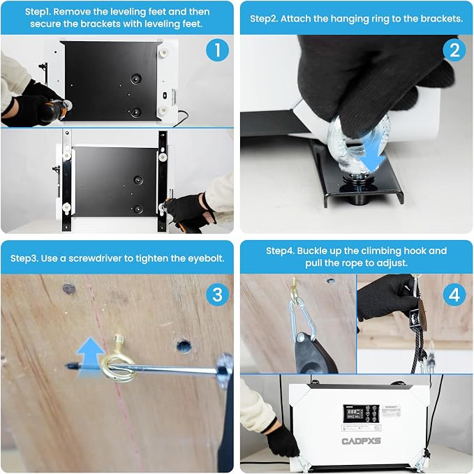 CADPXS Hanging Kits for Crawl Space & Basement Dehumidifier, Easy to Raise and Lower Dehumidifier, Reduce Noise and Vibration, Hanging Kit Improves Space Utilization (Easy Install)