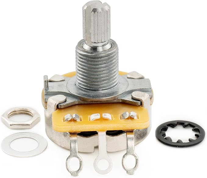 CTS 450 B500K Pots Standard Split Shaft 3/8 Inch 10% Linear Taper Potentiometers for Electric Guitar Bass (Set of 10)