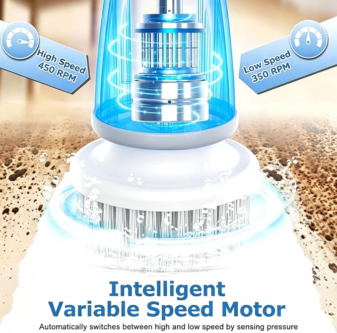 DAESUNG Electric Spin Scrubber, New Electric Bathroom Brush with 7 Replaceable Heads, Power Scrubber with LED Display, Electric Scrubbers for Cleaning Shower, Tile, Grout, Sink