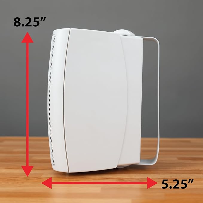 Dual Electronics LU43PW 4" 3-Way High Performance Outdoor Indoor Wired Speakers | Effortless Set Up | Home, Pool, Patio, Garage Use | Weather & UV Resistant | Expansive Stereo Sound Coverage | White
