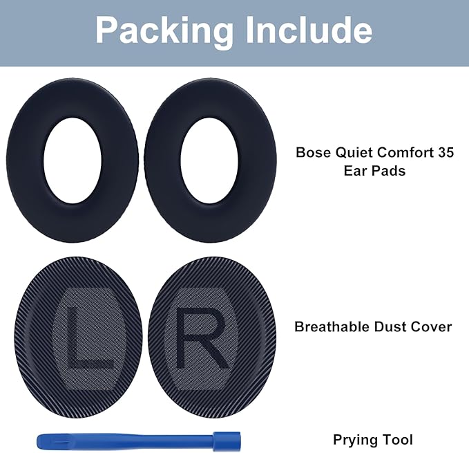 Replacement Ear Pads for Bose QC35, EarPads for Bose QuietComfort 35 / Quiet Comfort 35 II Wireless Over-Ear Headphones, Blue