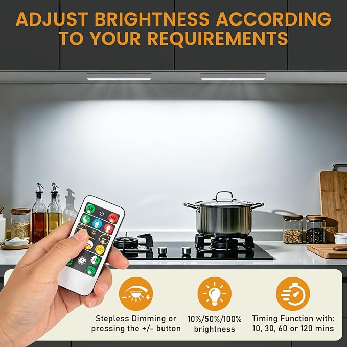 Racokky Under Cabinet Lights, 6 Pack Rechargeable Motion Sensor Closet Lighting, Dimmable RV Step Lights Stick-Anywhere LED Night Bar for Kitchen, Wardrobe, Stairs (White)