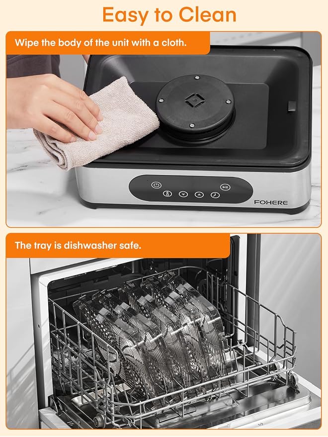 FOHERE Food Dehydrator, 5 BPA-Free Tray Dehydrators for Food and Jerky, Fruit, Herbs, Meat, Dog Treats, 48H Timer and 95-158°F Temperature Control, 400W Dehydrator Machine, 11.42" Stackable Trays