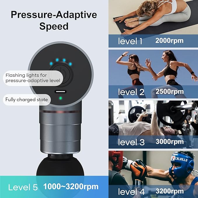 arboleaf Massage Gun Deep Tissue, Full-Metal Electric Portable Hand Held Massager Gun with Case for Back, Body Sore Muscles, Pain Relief, Office, Home, Athletes