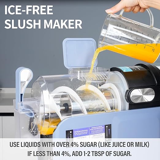 Lifecreek 98oz Slushie Machine for Home with No Ice Needed, 6 Preset Programs, Self-Cleaning Function, Quiet Operation, Perfect for Making Frozen Margaritas, Milkshakes, Smoothies, Frappes,Blue