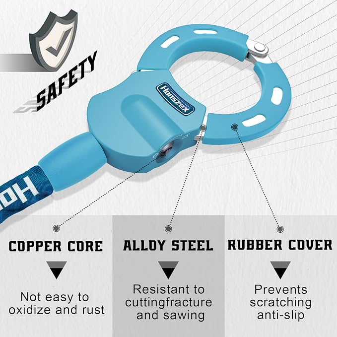 Scooter Lock, Scooter Locks Anti Theft, 36.22inch Colorful Electric Scooter Handcuff Lock, Bike Locks High Security with Key, Accessories for E Scooter, E Bike