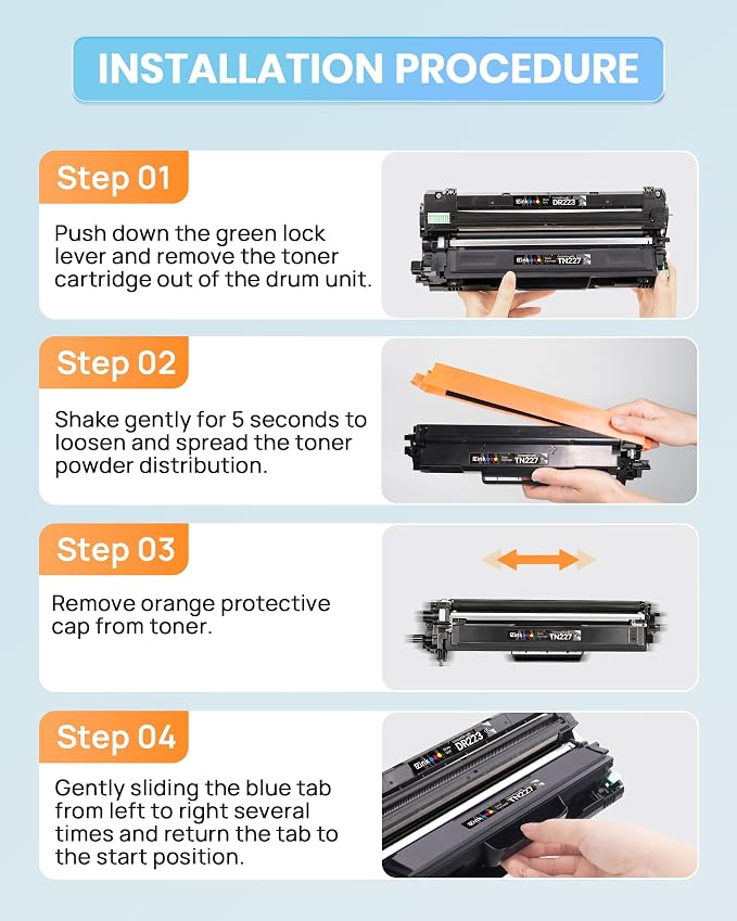 E-Z Ink TN227 Compatible Toner Cartridge Replacement for TN-227BK/C/M/Y High Yield Brother TN227 TN 227 TN-223BK/C/M/Y for HL-L3270CDW HL-L3290CDW MFC-L3770CDW MFC-L3750CDW HL-L3210CW (5 Pack)