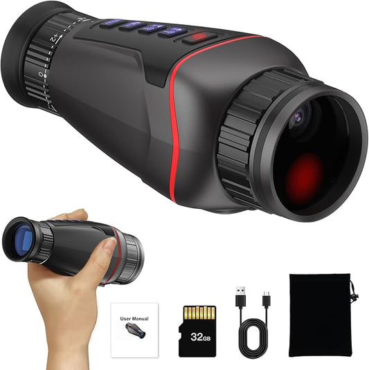 4K Digital Night Vision Monocular, 1314FT Nightvision Distance & Manual Focus & Diopter, Night Vision Goggles with Infrared Illuminator, 36MP Photo & 4K Video Recording with 32GB Card