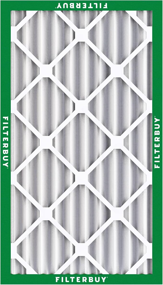 Filterbuy 16x25x4 Air Filter MERV 8 Essential Dust & Allergy Defense (5-Pack), Electrostatic Pleated HVAC AC Furnace Filters Replacement, Made in USA (Actual Size: 15.50 x 24.50 x 3.63)