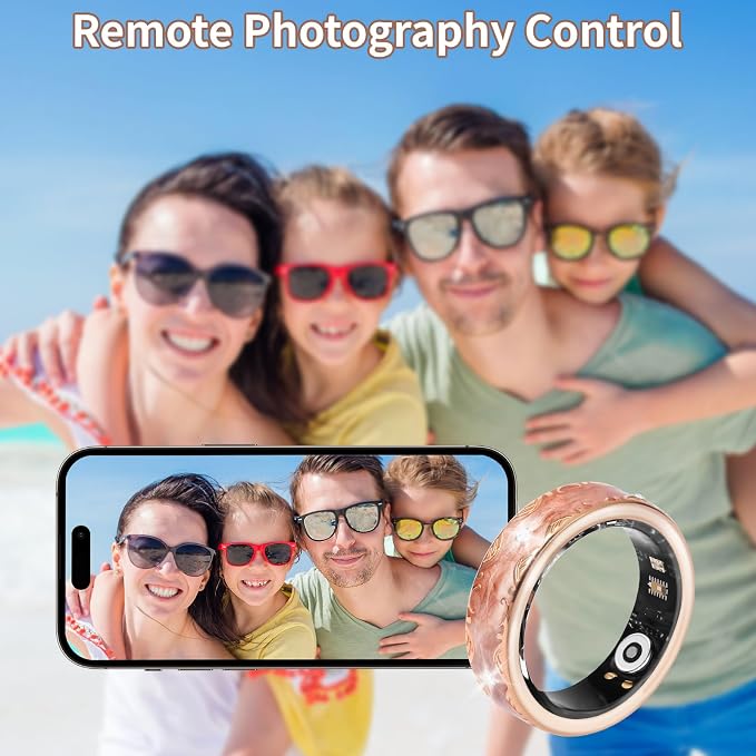 Smart Ring for Women-Men,Health-Fitness Tracker with Heart Rate, Sleep Monitor, Blood Oxygen, HRV, 128 Sports Modes, IP68 Waterproof, Gesture Control, No Subscription Fee,with iOS & Android (9)