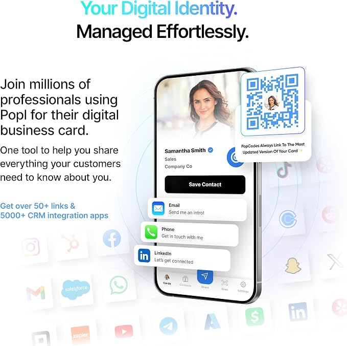 Authentic Patented Popl Bracelet™ (Avoid Fake Knockoffs) - Smart NFC Networking Card - Simply Tap to Exchange Contact Info, Capture Leads, & Manage Contacts (Black on Black)