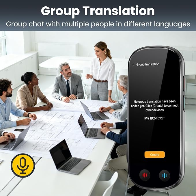 Language Translator Device No WiFi Needed, AI Translator with ChatGPT, Two Way Real Time Voice Translator Device with 150+ Languages, Recording/Offline/Photo Translation for Travel Business Learning