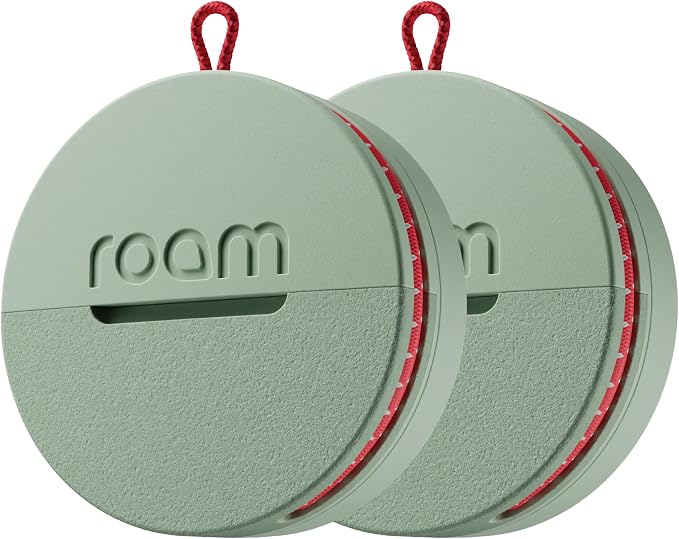 ROAM SMART TRACKER - Bluetooth Tracker & Item Locator for Keys, Luggage, Kid & Pet Gear, (iOS, Android), No App or Subscription, Fast Setup, Waterproof | 2-Pack, Green