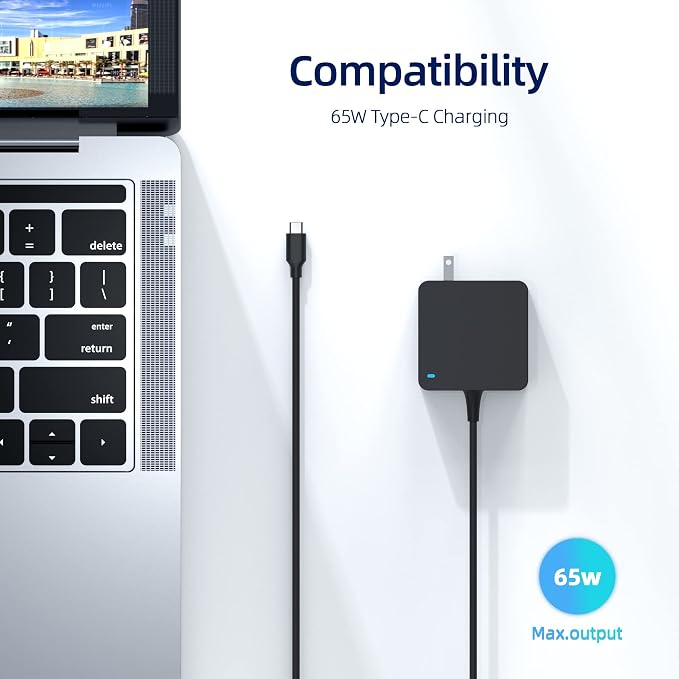 65W 45W USB-C Charger for Anker Nebula Capsule 3 Laser/3/II, Air, Vega, Solar, for XGIMI MoGo 3 Pro, 2 Pro, 4 Laser/4, 2 Plus/2 Power Adapter (UL Certified Safety)