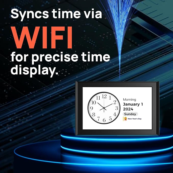 Touchscreen Digital Calendar Day Clock for Seniors 10.1 Inch, Voice Alarm | Medication Reminder | WiFi Accurate Time, Customizable Gift for Elderly or Dementia Alzheimers - Black