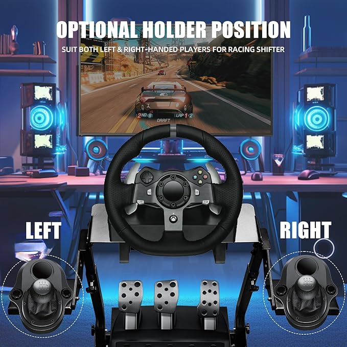 Grefinity Racing Wheel Stand，Height Adjustable Steering Wheel Stand Racing Simulator Cockpit for Logitech G920 G29 G923 G27 G25, Thrustmaster T300RS TX F458 T500RS T150 Xbox PS4 PS5 PC
