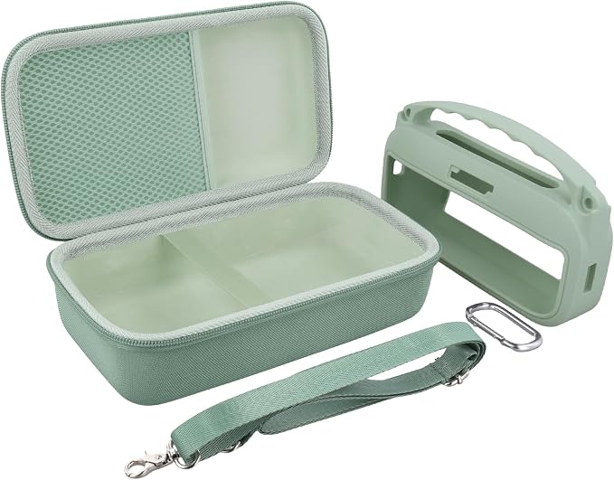 co2CREA Hard Case and Silicone Case Replacement for Bose New SoundLink Flex 2nd Gen/Bose SoundLink Flex Bluetooth Portable Speaker, Protective Case with Carabiner and Shoulder Strap (Alpine Sage Case)