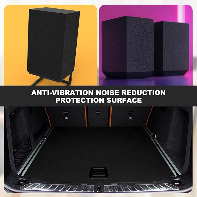 Nuanchu 25.8 sq ft 47.2 x 78.7 in Black Underfelt Carpet with Adhesive Back for Speaker Sub Box, Underfelt Carpet for RV, Boat, Marine, Auto, Truck, Car Trunk, Door Liner, Desk