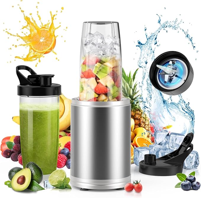 Smoothie Blender 1300W Blenders for Kitchen Portable Personal Blender for Shakes and Smoothies with 2 * 27Oz To-Go Cups & Lids Ice Crushing Smoothies Maker&Frozen Drinks Countertop Mixer Large