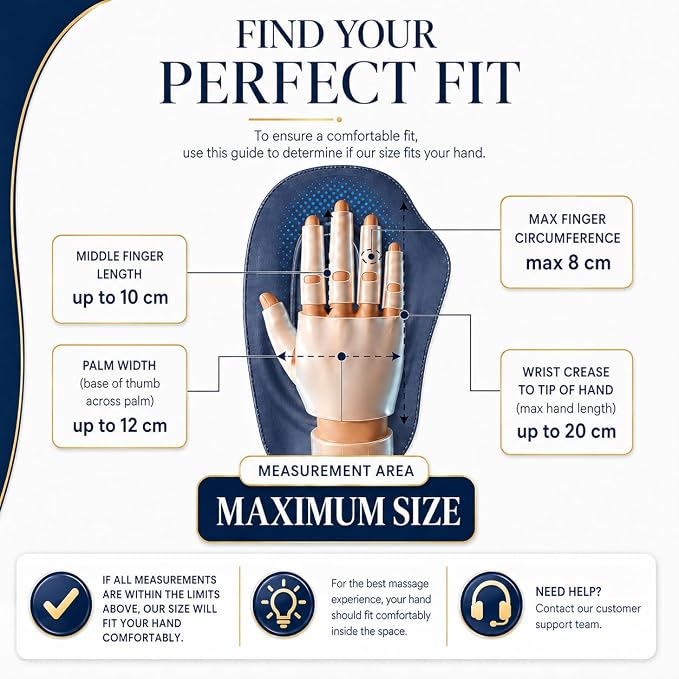 STRIDEFLOW Hand Massager with Heat and Compression for Arthritis and Carpal Tunnel Relief, Air Compression Glove for Hand & Wrist Pain, FSA-HSA Eligible, Fathers Day Gift for Men, Deep Blue