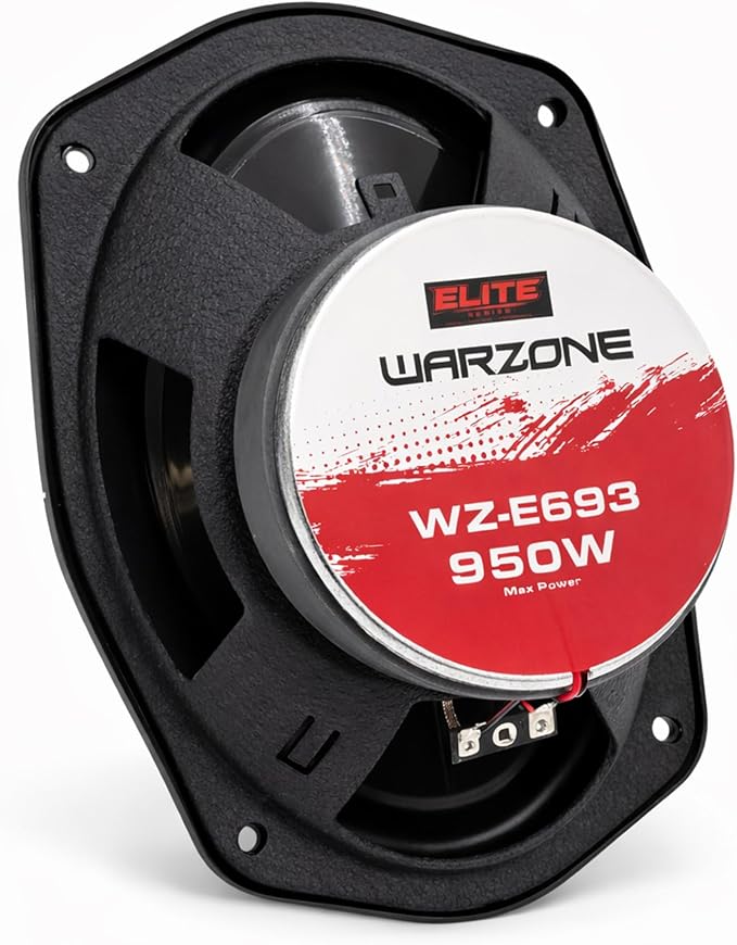 Warzone WZ-E693 6x9 Coaxial Car Speakers - 950W Max Power, 4 Ohm, Full Range Audio, PEI Dome Tweeter, Shallow Mount Design - Perfect for OEM Replacement