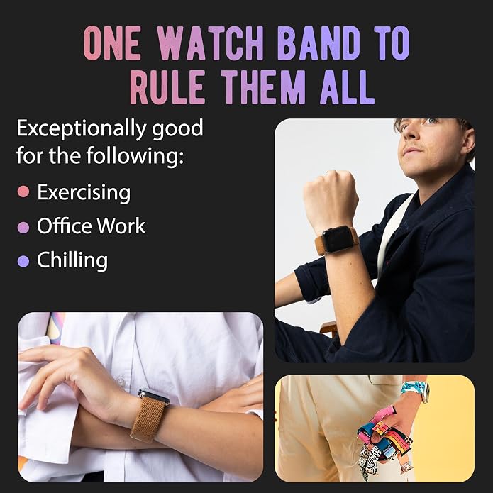 Braxley Bands for Apple Watches - Stretchy and Washable - Adjustable with Apple Watch Bands for Women & Men - Compatible with Apple Watch Series SE Ultra 9 8 7 6 5 4 3 2 1