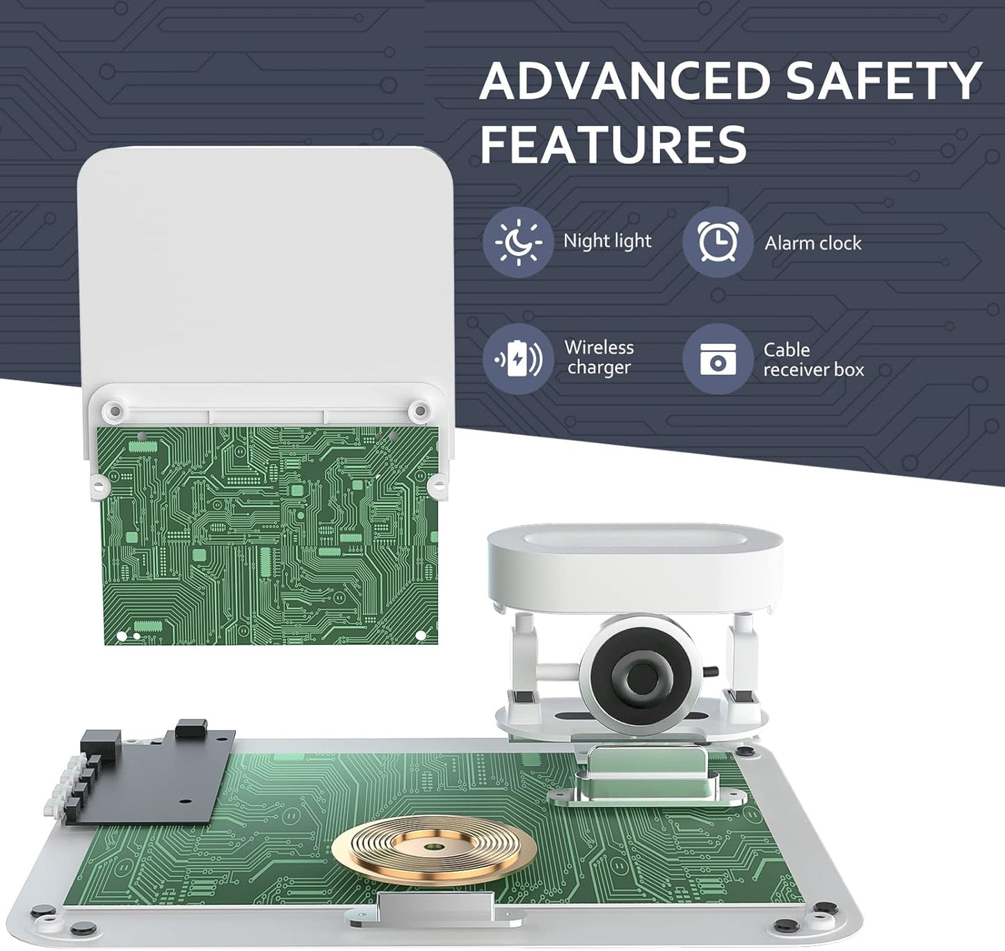 [2025 UV-Coating] COLSUR Wireless Charging Station, 3 in 1 Charging Station, Alarm Clock with Wireless Charger, iPhone 12/13/14/15/16 Pro/13 Mini/13 Pro Max/12 pro, AirPods