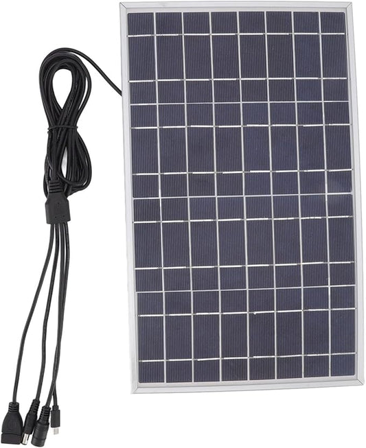 8V 15W Solar Panel Battery Charger for Car Boat RV Portable Monocrystalline Solar Charger with Dual USB and DC Output