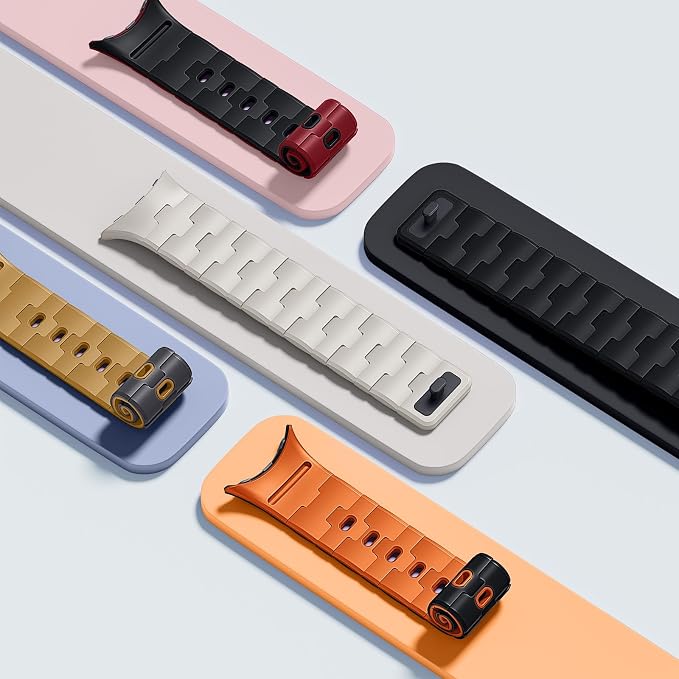 Bandletic Magnetic Silicone Bands Compatible with Google Pixel Watch 4/3 45mm Band for Women and Men, Rugged Soft Sport Strap Replacement Wristband