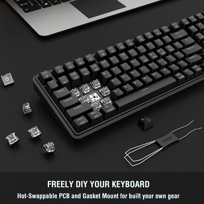 Redragon S162 3-Mode Wilreess Gaming Keyboard & Mouse Combo, 99 Keys K744 RGB GamingKeyboard and 8000 DPI M693 Gaming Mouse Bundle